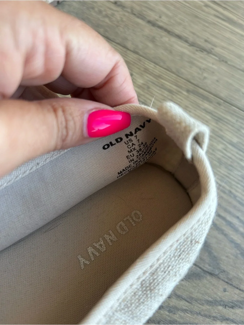 Old Navy Canvas Mary Jane Espadrille Flats with Gold Buckle